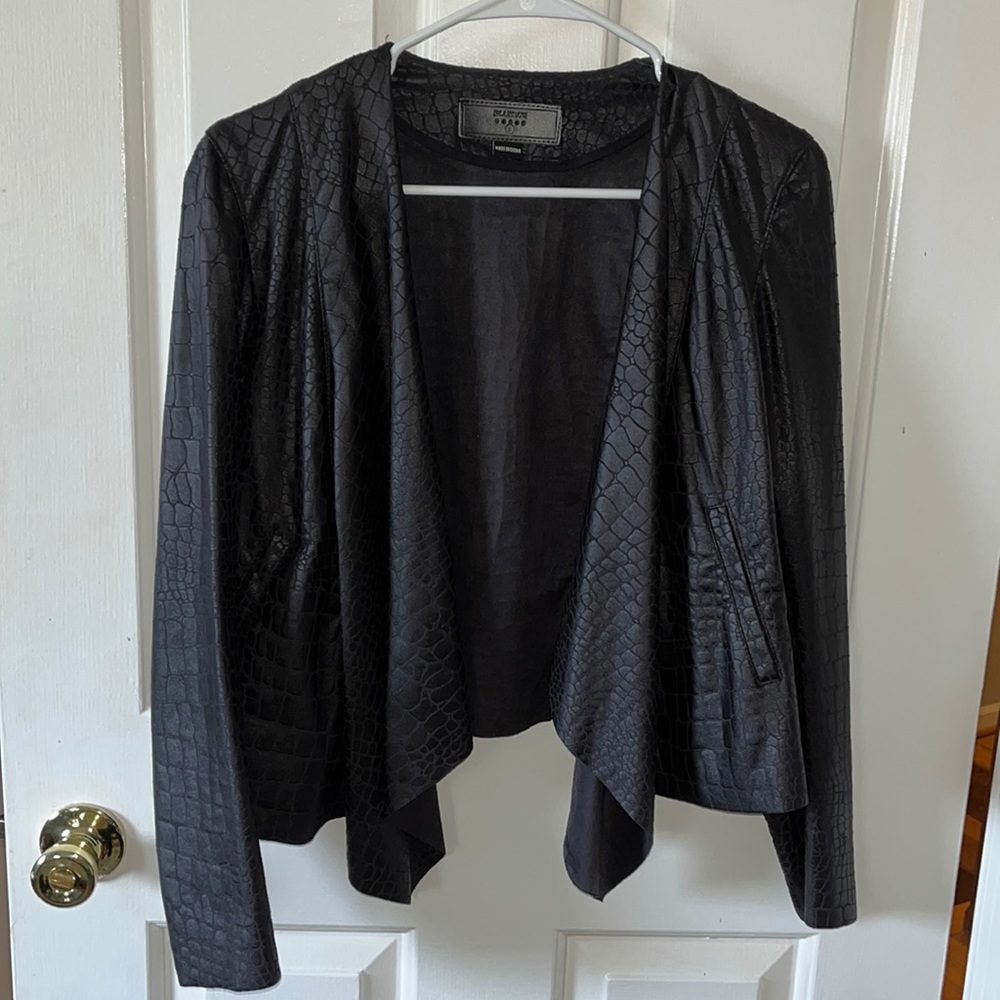 Blank NYC Faux Leather Crocodile Embossed Wrap Jacket